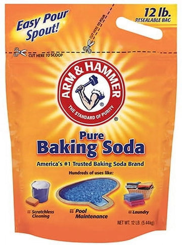 Arm & Hammer 12 LB Baking Soda 100% Sodium Bicarbonate Re-Sealable Bag, Each